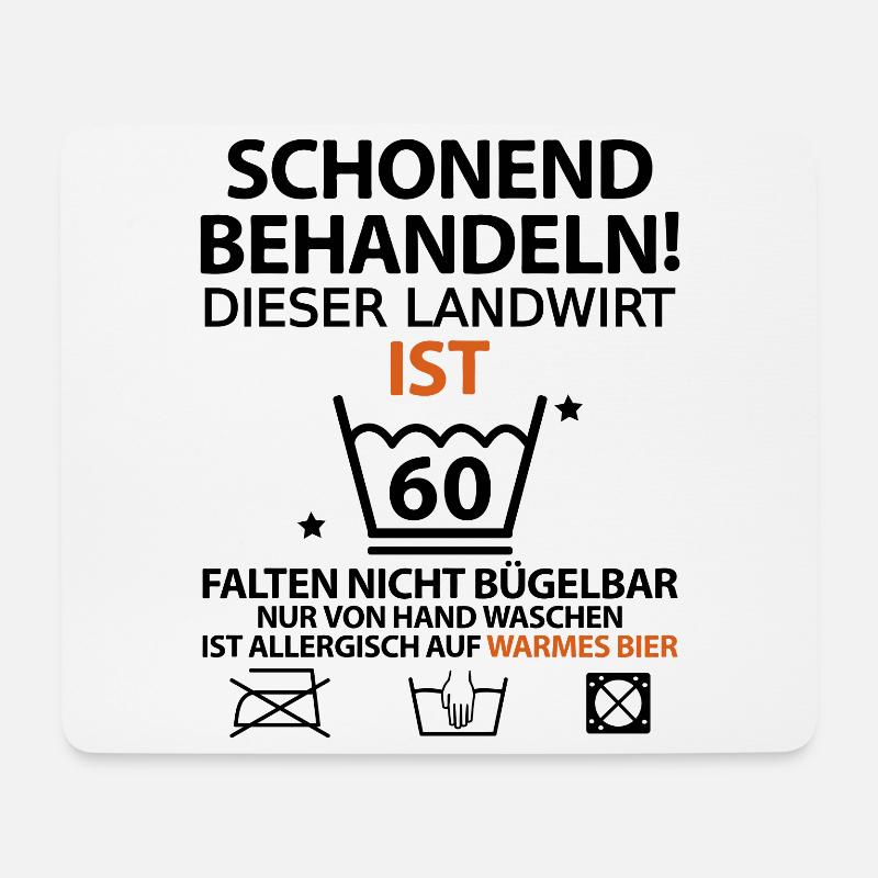 60 Geburtstag Landwirt Traktorfahrer Witzig Lustig - Mousepad (Querformat) - Weiß