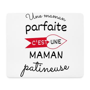 Une maman parfaite c est une maman patineuse - Tapis de souris (format paysage) - blanc - Devant