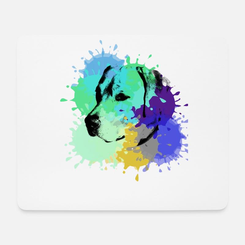 Labrador, Golden Retriever,Aquarell, malerei - Mousepad (Querformat) - Weiß