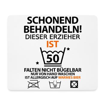 50. Geburtstag Erzieher lustig mit Spruch - Mousepad (Querformat) - Weiß - Vorne