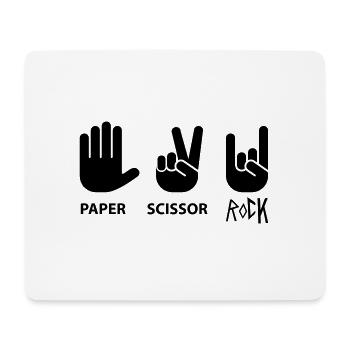 Papier Rock Schere - Mousepad (Querformat) - Weiß - Vorne