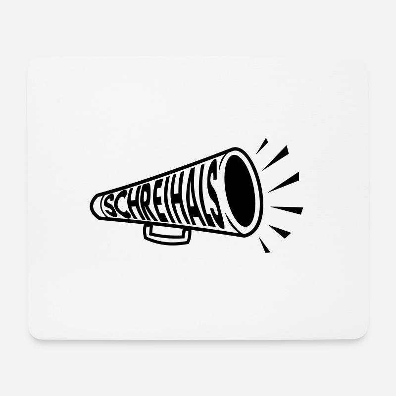 Schreihals Megaphone - Mousepad (Querformat) - Weiß