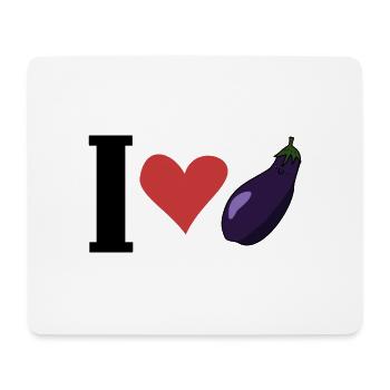 I love eggplant - Mouse Pad (horizontal) - white - Front