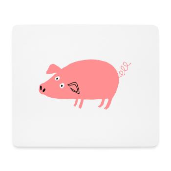 Schwein roz4 - Mousepad (Querformat) - Weiß - Vorne