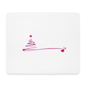 arbre de Noël avec le coeur - Tapis de souris (format paysage) - blanc - Devant