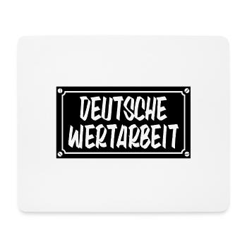 Deutsche Wertarbeit Schild - Mousepad (Querformat) - Weiß - Vorne