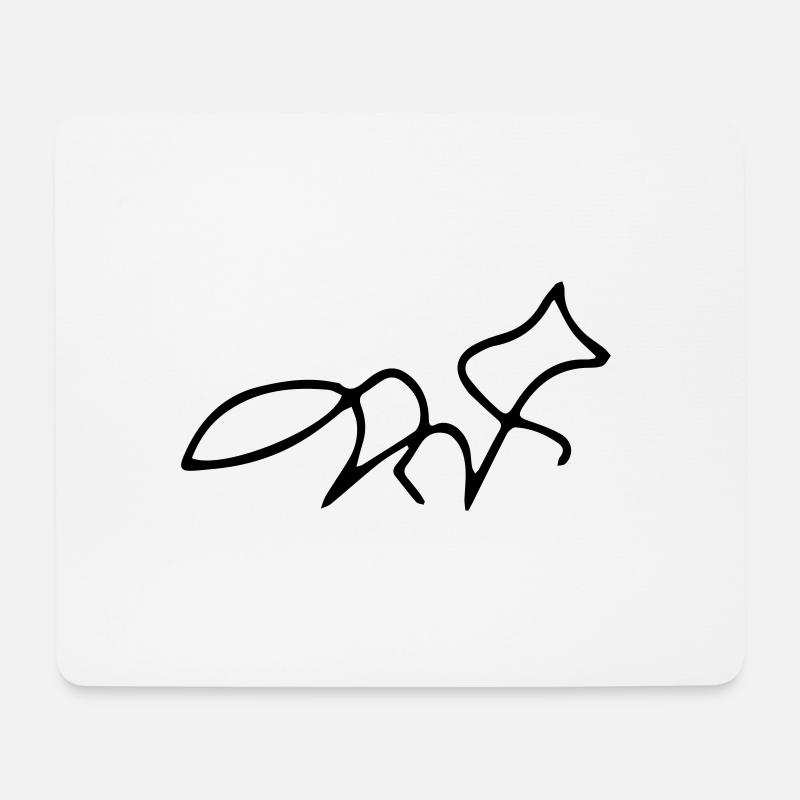 Fox oneline - Mousepad (Querformat) - Weiß