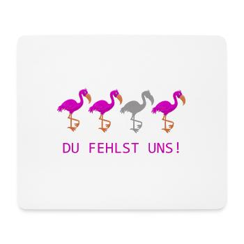 Du fehlst uns süße Flamingos - Mousepad (Querformat) - Weiß - Vorne