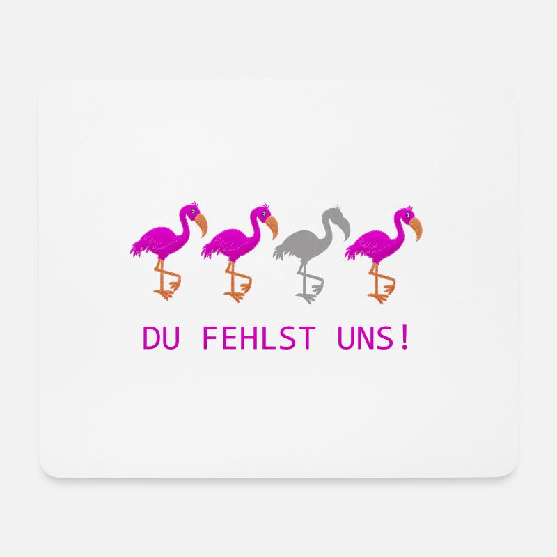 Du fehlst uns süße Flamingos - Mousepad (Querformat) - Weiß