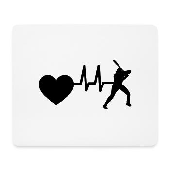 Baseball Lovers Baseball Heartbeat BaseballEr - Mouse Pad (horizontal) - white - Front