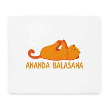 Cool Ananda Balasana Yoga Pose Cat Lover Gifts - Mouse Pad (horizontal) - white - Front