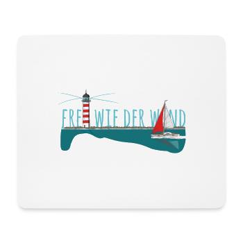 Frei wie der wind - Segelyacht mit Leuchtturm - Mousepad (Querformat) - Weiß - Vorne