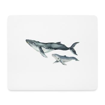 Whales, Wal Design - Mousepad (Querformat) - Weiß - Vorne