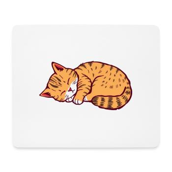 chat endormi chaton tigre chat - Tapis de souris (format paysage) - blanc - Devant