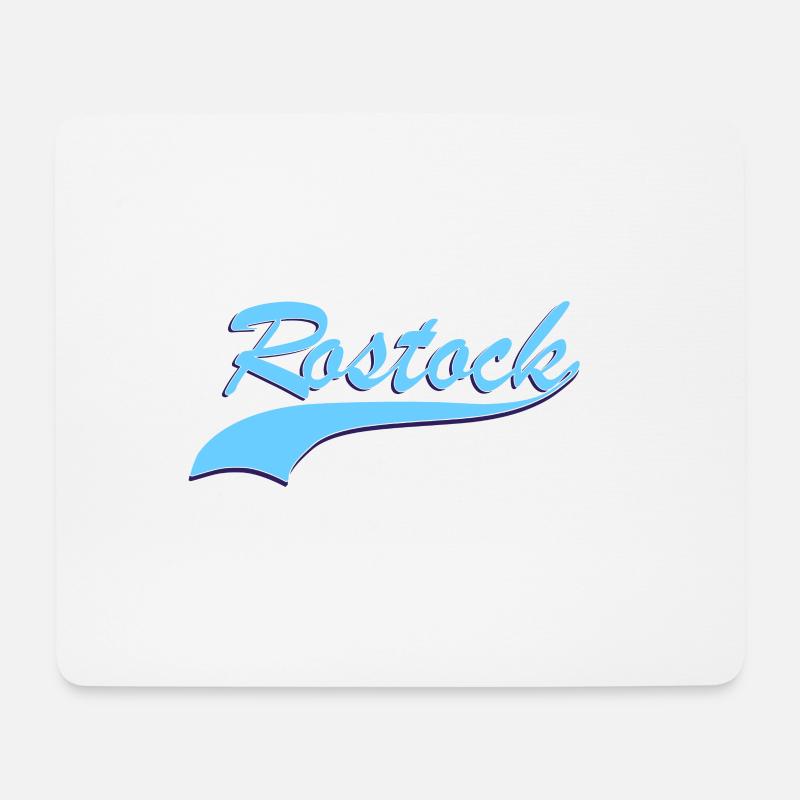 Rostock Retro Schriftzug - Mousepad (Querformat) - Weiß