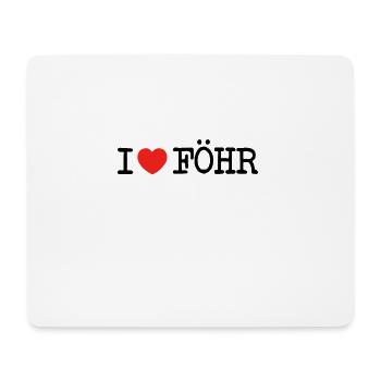 I love Föhr - Mousepad (Querformat) - Weiß - Vorne