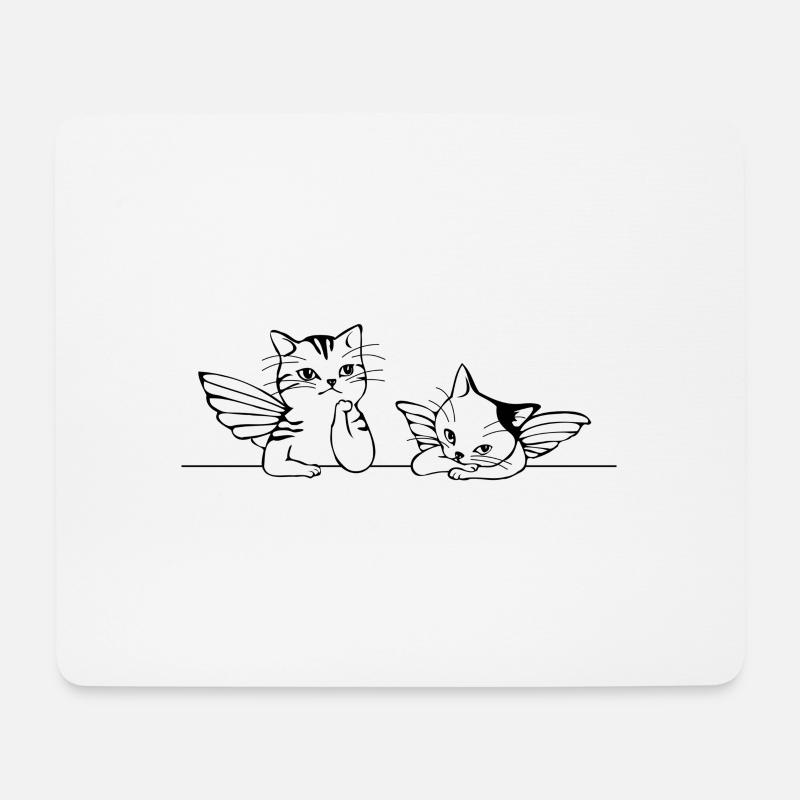 Angel cats gift idea - Mouse Pad (horizontal) - white