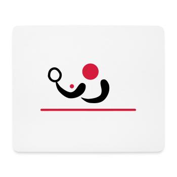 Tennis de table - Joueur avec ballon (Tennis de table) - Tapis de souris (format paysage) - blanc - Devant