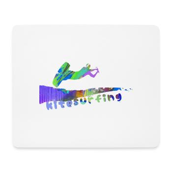Kiting, surfing, kitesurfing, graffiti - Mouse Pad (horizontal) - white - Front