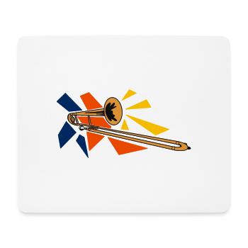 Brass Posaune Pop Art - Mousepad (Querformat) - Weiß - Vorne