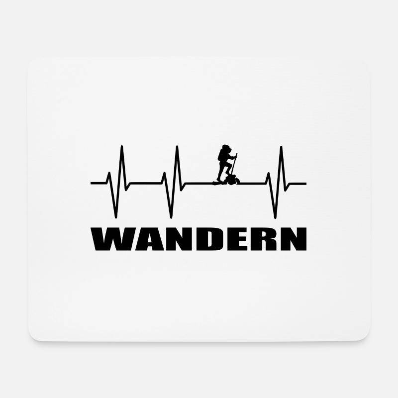 Wandern - Mousepad (Querformat) - Weiß