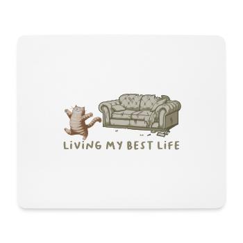 Cat Claws Sofa Life Ihr bestes Leben - Mousepad (Querformat) - Weiß - Vorne