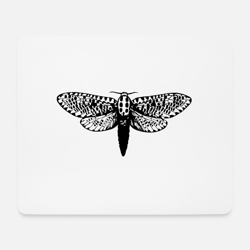 Moth drawing - Mouse Pad (horizontal) - white