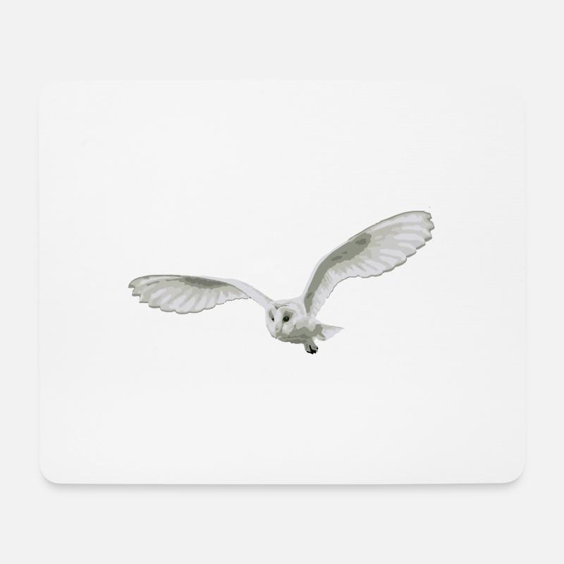 Eule - Mousepad (Querformat) - Weiß
