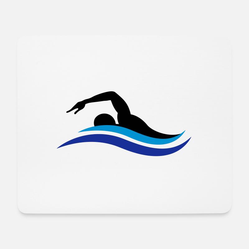 Schwimmer - Mousepad (Querformat) - Weiß
