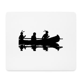 Kanu Indianer Silhouette Geschenkidee Amerika - Mousepad (Querformat) - Weiß - Vorne