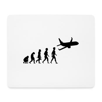 flugzeug flieger fliegen evolution piloten cockpit - Mousepad (Querformat) - Weiß - Vorne