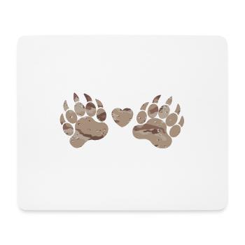 Camouflage paws paws claws desert camouflage heart - Mouse Pad (horizontal) - white - Front