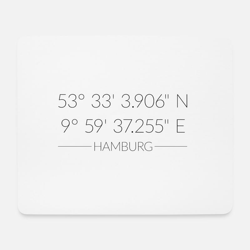 Hamburg Koordinaten - Mousepad (Querformat) - Weiß