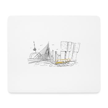 Illustration de la ligne d’horizon de Rotterdam - Tapis de souris (format paysage) - blanc - Devant