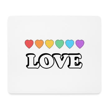 Liebe Regenbogenherzen - Mousepad (Querformat) - Weiß - Vorne