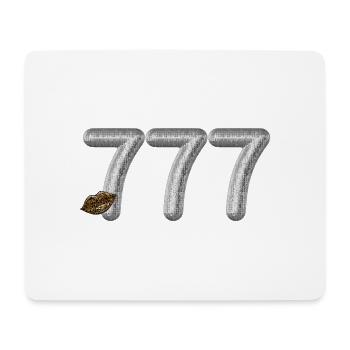 777 Angel Number Silver Glitter with Leopard lips - Mouse Pad (horizontal) - white - Front
