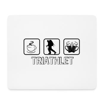 Triathlete mountain hiking - Mouse Pad (horizontal) - white - Front