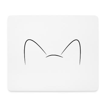 Cats ears Black - Mouse Pad (horizontal) - white - Front