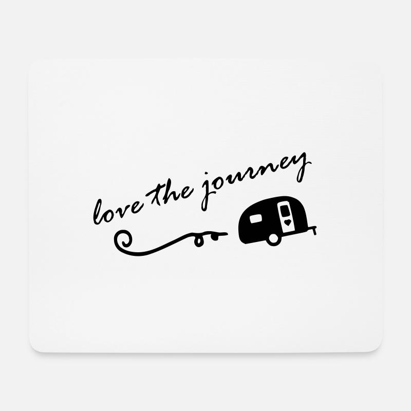 Wohnwagen "love the journey" - Mousepad (Querformat) - Weiß