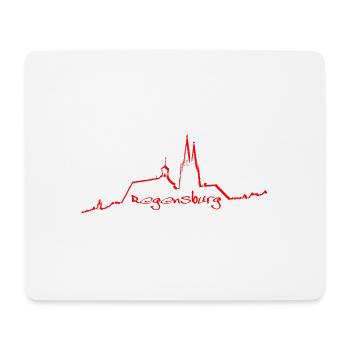 Ligne d’horizon de Ratisbonne rouge - Tapis de souris (format paysage) - blanc - Devant