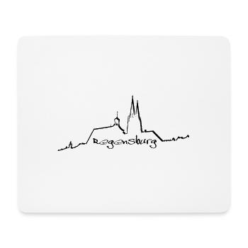 Ratisbonne skyline noir - Tapis de souris (format paysage) - blanc - Devant