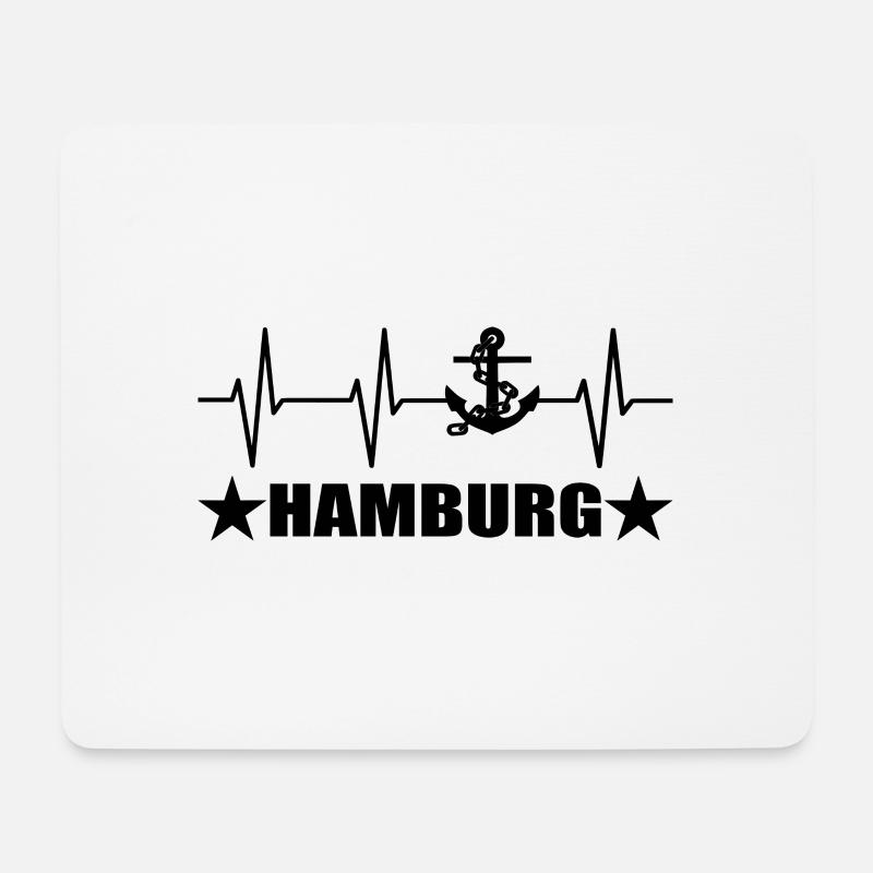 Hamburg - Mousepad (Querformat) - Weiß
