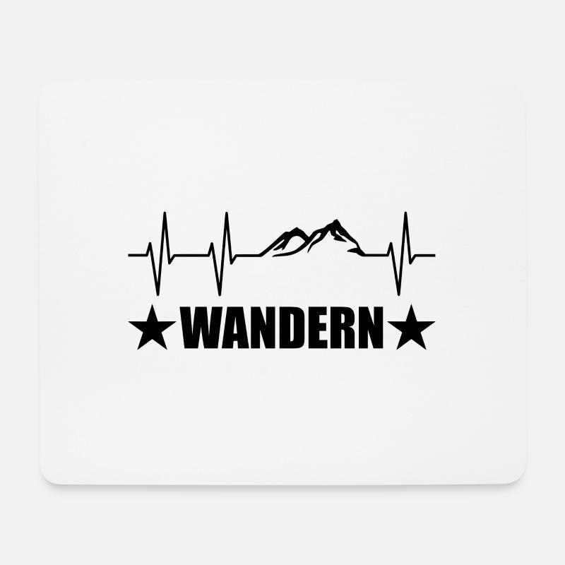Wandern - Mousepad (Querformat) - Weiß
