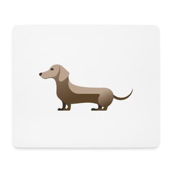 Petit teckel mignon gris clair grège - Tapis de souris (format paysage) - blanc - Devant