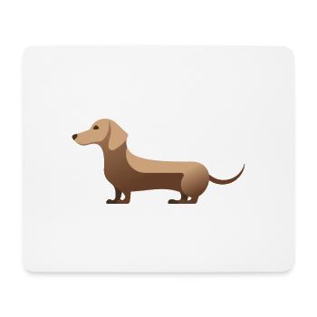 Petit teckel mignon beige - Tapis de souris (format paysage) - blanc - Devant
