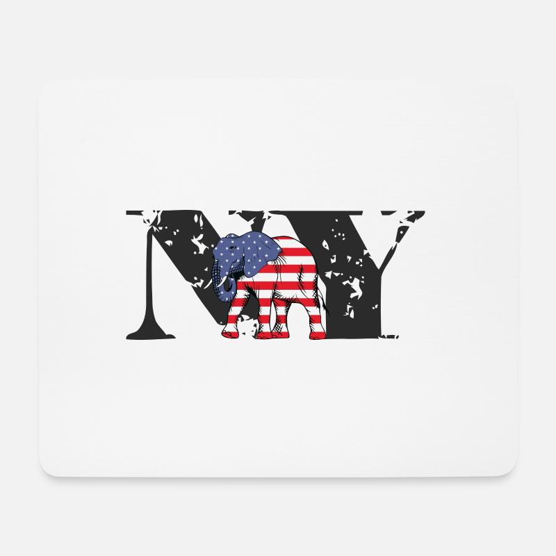 NY-ELEPHANT - Mousepad (Querformat) - Weiß