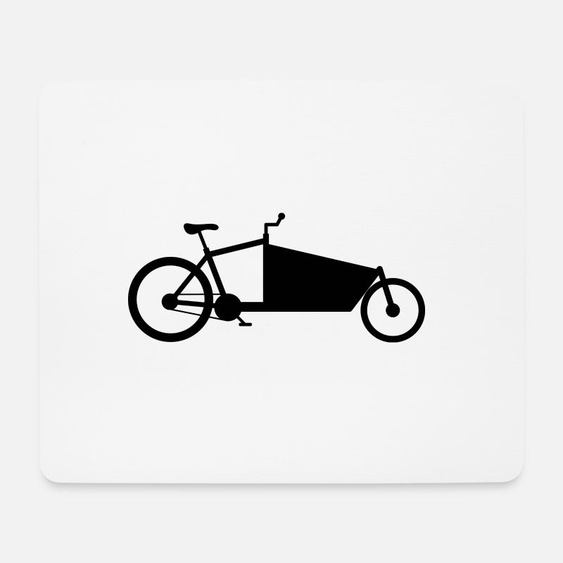 Lastenfahrrad Silhouette schwarz - Mousepad (Querformat) - Weiß