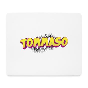 Tommaso nom personnalisé bande dessinée Style Pop Art, - Tapis de souris (format paysage) - blanc - Devant