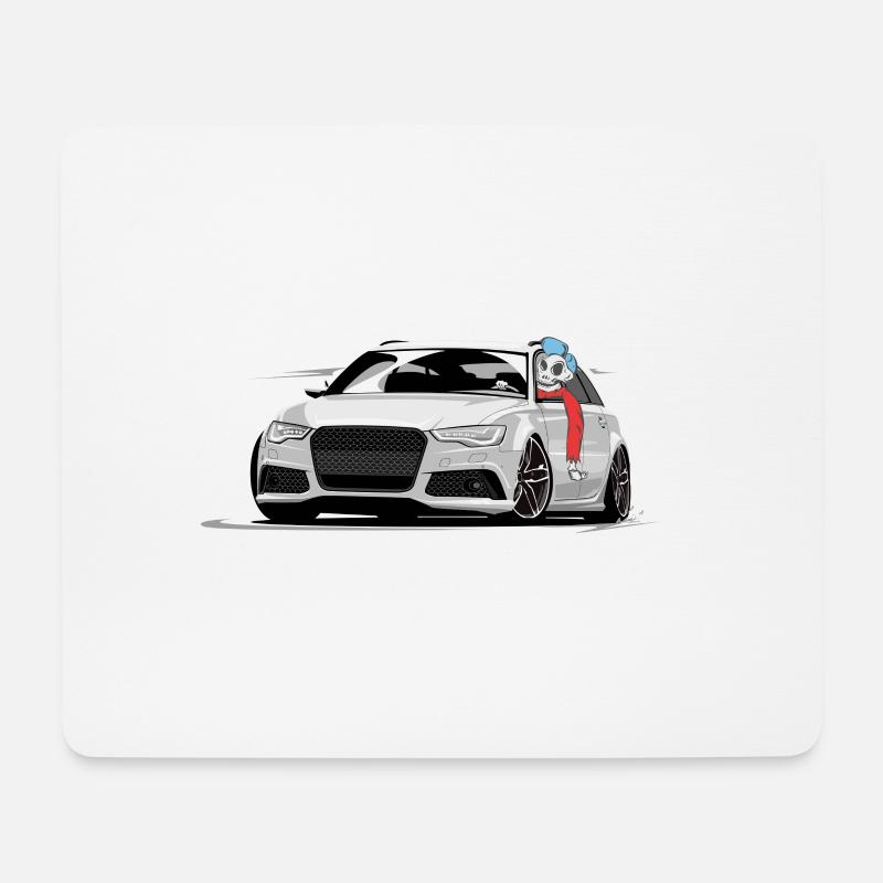 RS6 C7 A6 4G Skulldriver - Mousepad (Querformat) - Weiß