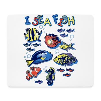 I Sea Fish - Mousepad (Querformat) - Weiß - Vorne